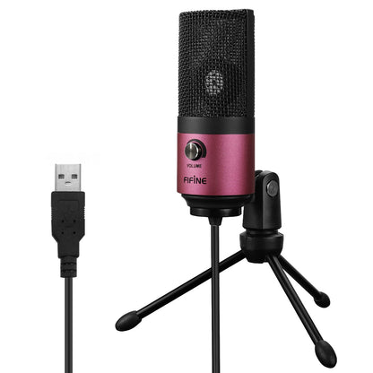 FIFINE USB Microphone, Metal Condenser Recording Microphone for MAC OS, Windows, Cardioid Laptop Mic for Recording Vocals, Voice Overs, Streaming, Meeting and YouTube Videos-K669B