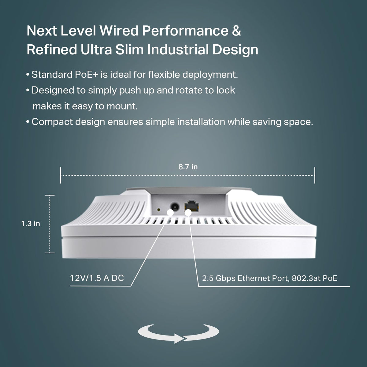TP-Link EAP610 Omada Business WiFi 6 AX1800 Wireless Gigabit Access Point - Support Mesh, OFDMA, Seamless Roaming & MU-MIMO, SDN Integrated, Cloud Access & Omada App, PoE+ Powered, White, Dual-Band