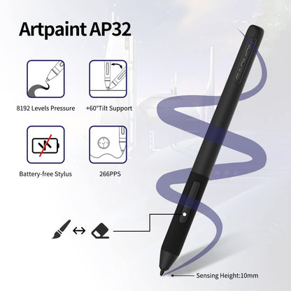 GAOMON PD1161 Drawing Tablet with Screen, Digital Art Tablet with Battery-Free Stylus, Tilt, 8 Shortcut Keys for Paint, Design, Illustration, Editing, 11.6-inch Graphics Tablet for Mac, Windows PC