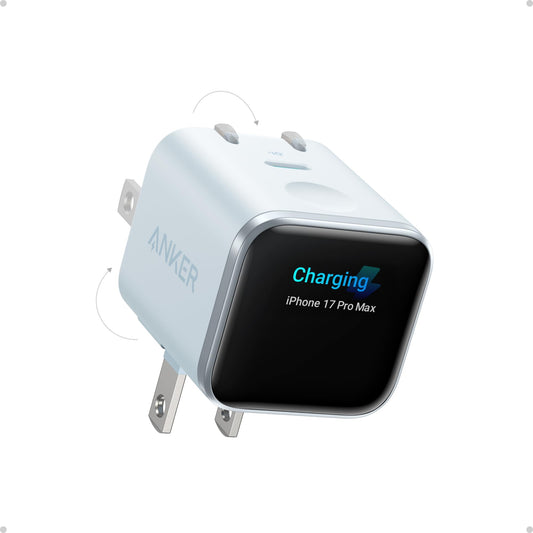 Anker Smart Display Charger, Anker Nano USB C Charger Block, 45W Max GaN Phone Charger,180° Foldable Plug,Smart Recognition,Built-in Care Mode,for iPhone17/16/15(Non-Battery,One USB-C Port,No Cable)