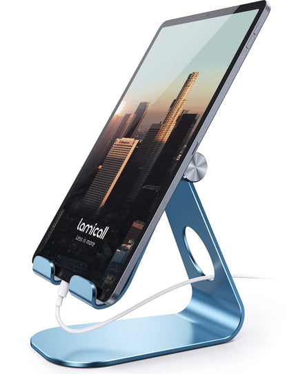 Lamicall S1 Tablet Stand, Adjustable Tablet Holder - Desktop Stand Dock Holder for 4-13" Tablet, iPad Pro 11, 9.7, 10.5, 12.9 Air Mini, Kindle, Tab, Switch, Viral Podcast Video Office Desk Accessories