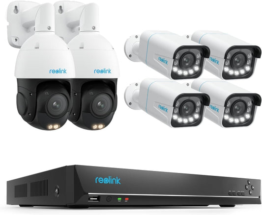 REOLINK 4K UHD PoE PTZ Camera for Outdoor Security RLC-823S1, RLC-811A PoE IP Security Camera 4K RLC-811A, 2X RLC-823S1 Bundle with 4X RLC-811A and RLN16-410(4TB)