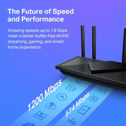 TP-Link AX1800 WiFi 6 Router V4 (Archer AX21) – Dual Band Wireless Internet, Gigabit, Easy Mesh, Compatible with Alexa - A Certified for Humans Device (Pack of 10)