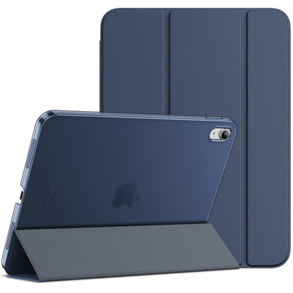JETech Case for iPad (A16) 11th Generation 11 Inch 2025 / iPad 10th Generation 10.9 Inch 2022, Slim Smart Cover with Hard PC Translucent Back, Supports Touch ID, Auto Wake/Sleep (Navy Blue)