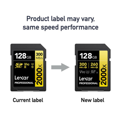 Lexar 256GB 2000x SD Memory Card, 300MB/s Read, 8K, V90, U3, UHS-II