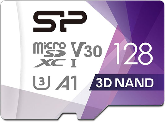 Silicon Power 128GB Micro SD Card U3 SDXC Up to 100MB/s High Speed Memory Card for Cams, DJI Pocket and Drones