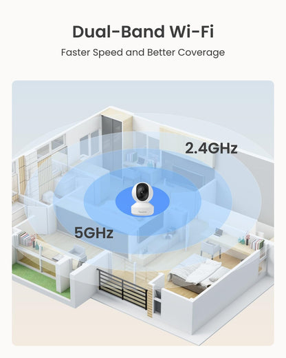 REOLINK E1 Pro 3K PT Wi-Fi Indoor Camera for Baby & Pet Monitoring, Auto Tracking, 5MP Night Vision Enhanced by F1.6 Aperture, Person/Pet/Baby Crying Detection, 2.4/5GHz Wi-Fi, Two-Way Audio