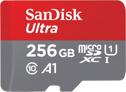 SANDISK 256GB Ultra microSD Card + Adapter, Up to 150MB/s Read Speeds