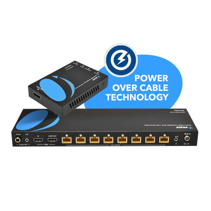 OREI 4K 4x4 HDMI Extender Matrix - UltraHD 4K @ 60Hz 4:4:4 Over Single CAT5e/6/7 Cable with HDR Switcher & IR Control, RS-232 - Up to 230 Ft - 1080P Downscale - 4 x Loop Out - 4 Receivers Included