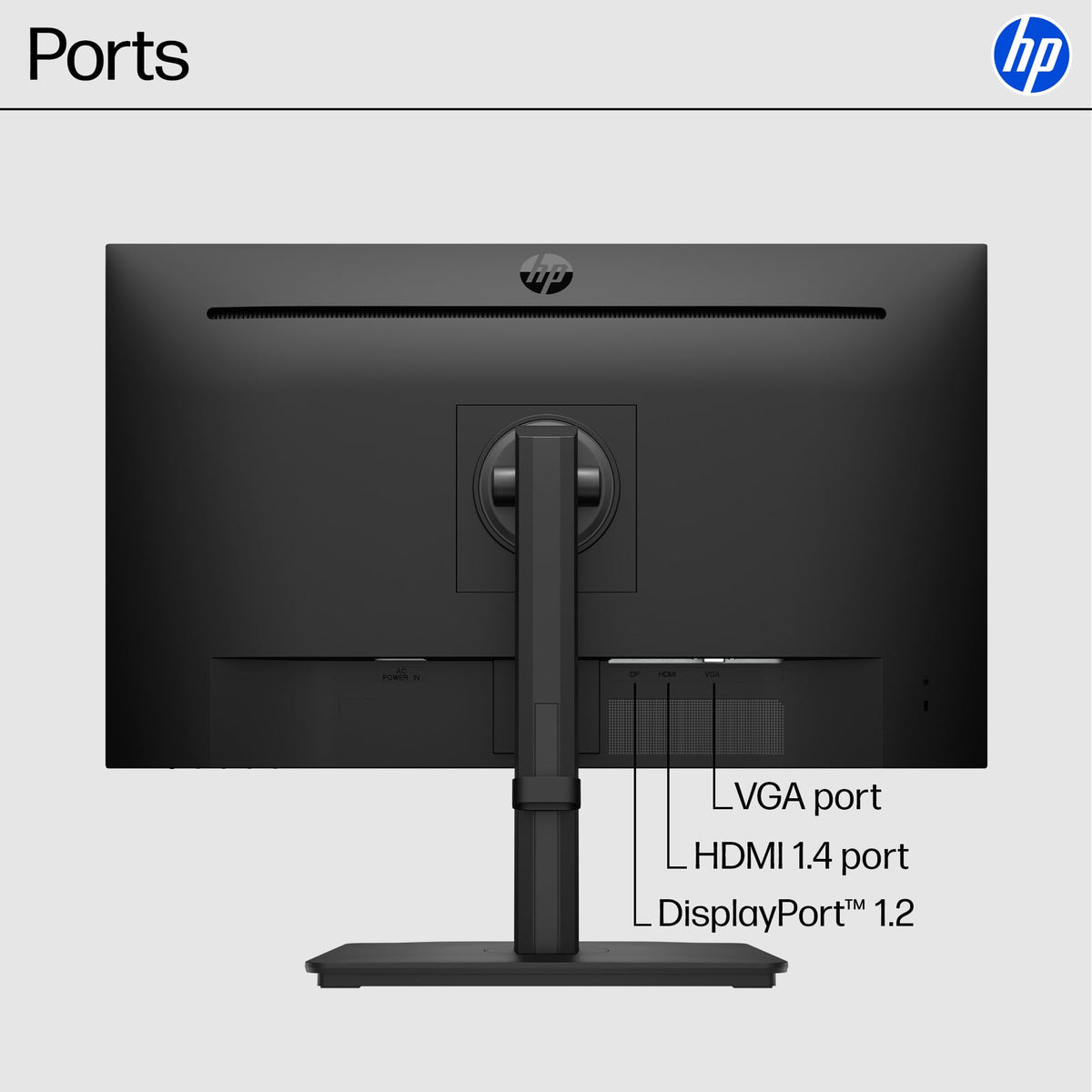 HP 24mh FHD Monitor - Computer Monitor with 23.8-Inch IPS Display (1080p) - Built-in Speakers and VESA Mounting - Height/Tilt Adjustment for Ergonomic Viewing - HDMI and DisplayPort - (1D0J9AA#ABA)