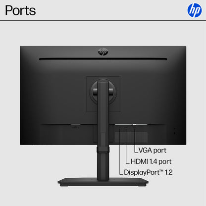 HP 24mh FHD Monitor - Computer Monitor with 23.8-Inch IPS Display (1080p) - Built-in Speakers and VESA Mounting - Height/Tilt Adjustment for Ergonomic Viewing - HDMI and DisplayPort - (1D0J9AA#ABA)