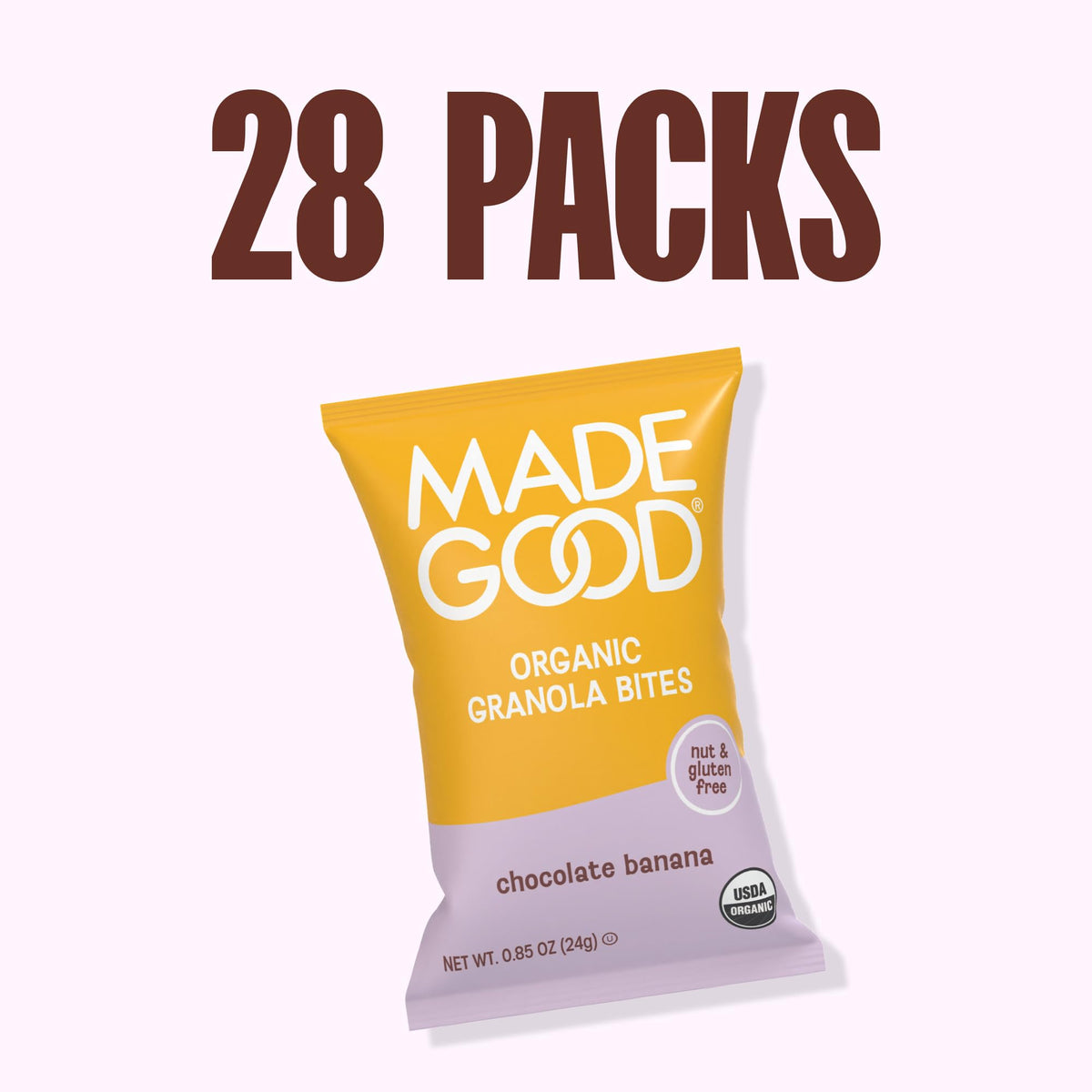 MadeGood Granola Bites Chocolate Chip & Strawberry Variety Pack (28 Count) Gluten Free and Organic Snacks