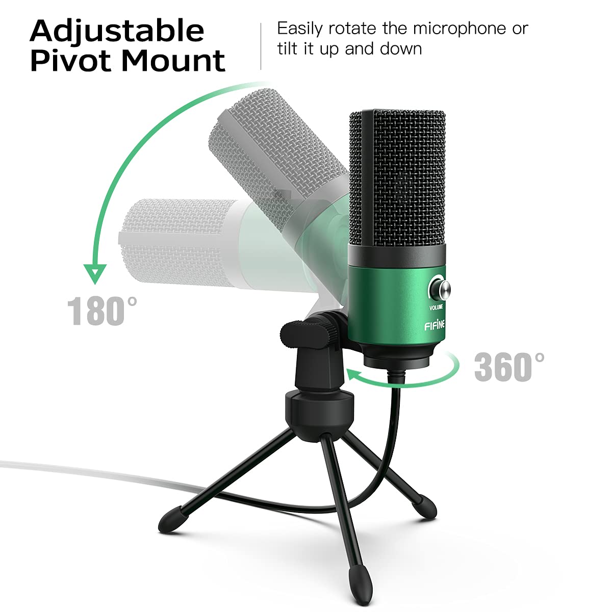FIFINE USB Microphone, Metal Condenser Recording Microphone for MAC OS, Windows, Cardioid Laptop Mic for Recording Vocals, Voice Overs, Streaming, Meeting and YouTube Videos-K669B