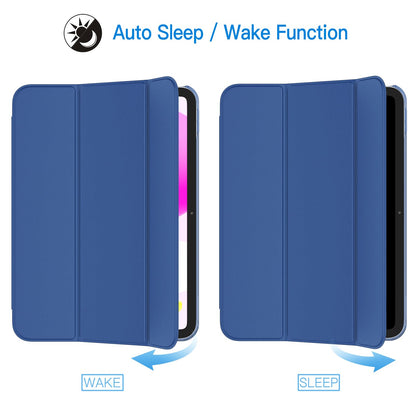 JETech Case for iPad (A16) 11th Generation 11 Inch 2025 / iPad 10th Generation 10.9 Inch 2022, Slim Smart Cover with Hard PC Translucent Back, Supports Touch ID, Auto Wake/Sleep (Navy Blue)
