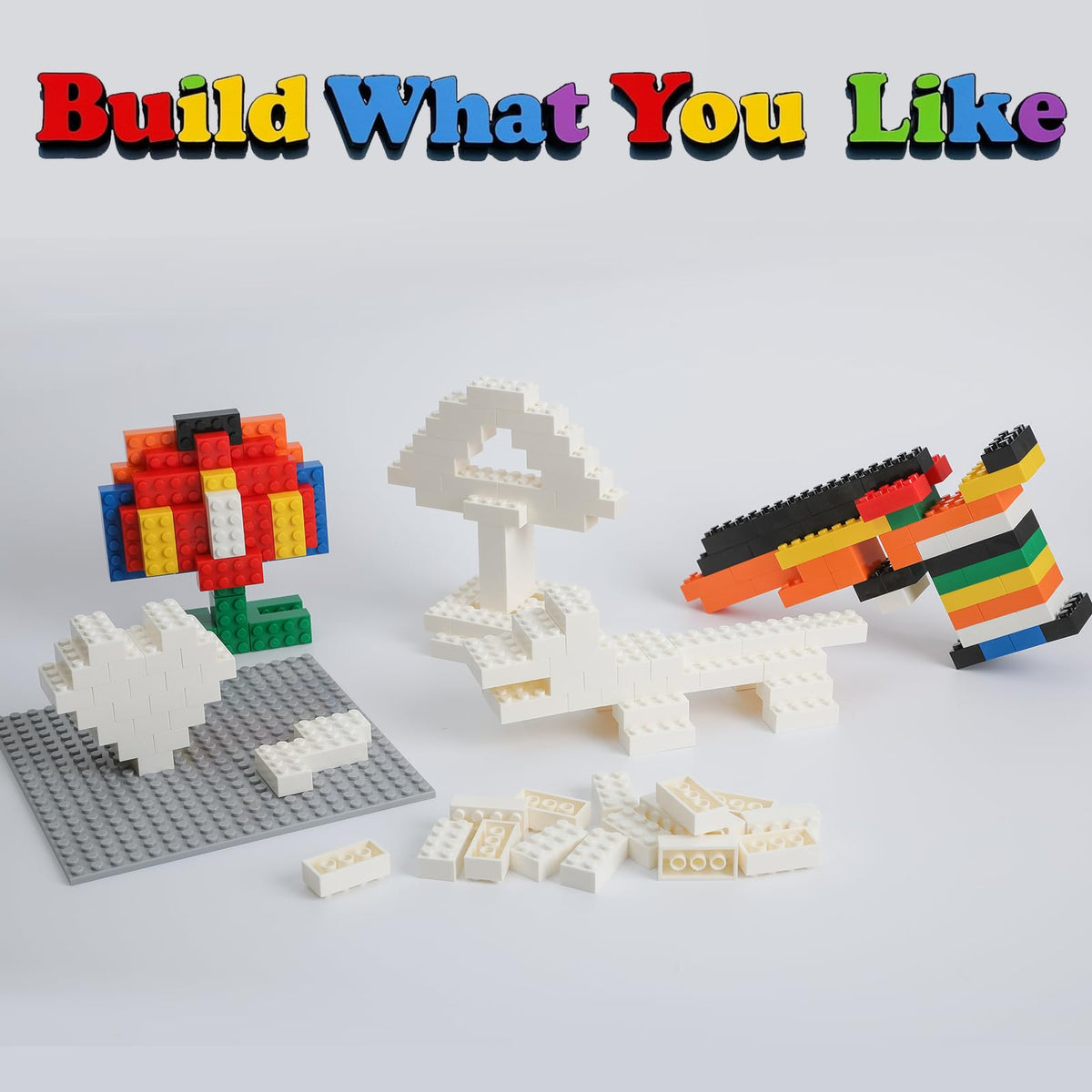 HUIZDQ 1500 Pieces Building Bricks, Classic Bulk Small Blocks, Classic Bricks Set Basic Building Blocks Compatible with All Major Brands