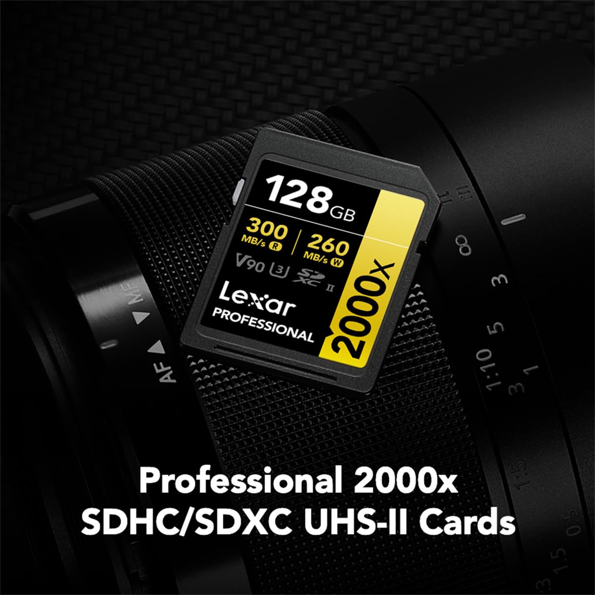 Lexar 256GB 2000x SD Memory Card, 300MB/s Read, 8K, V90, U3, UHS-II