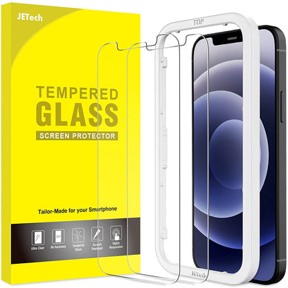 JETech Screen Protector for iPhone 15 6.1-Inch, Bubble Free, Tempered Glass Film with Easy Installation Tool, Case-Friendly, HD Clear, 2-Pack