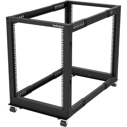 StarTech 42U 4-Post Server Rack, 19in Open Frame Rack with 40in (101cm) Mounting Depth and 1323lb (600kg) Weight Capacity, Mobile or Floor Mount IT Rack