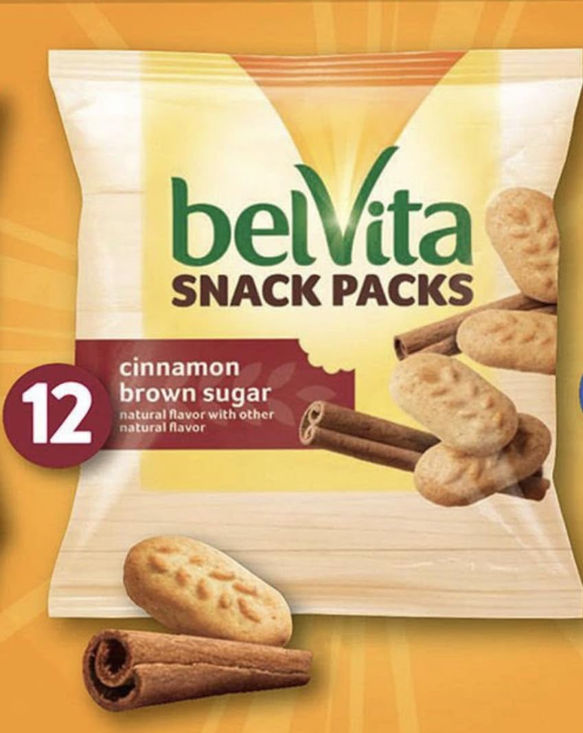 BelVita Breakfast Biscuits Variety Packs | 3 Natural Flavors - 12 Chocolate belVita Snack Packs, 12 Cinnamon Brown Snack Packs, and 12 Blueberry Snack Packs | Sameday Shippers Offers Free SameDay Shippers Branded Bag Clip