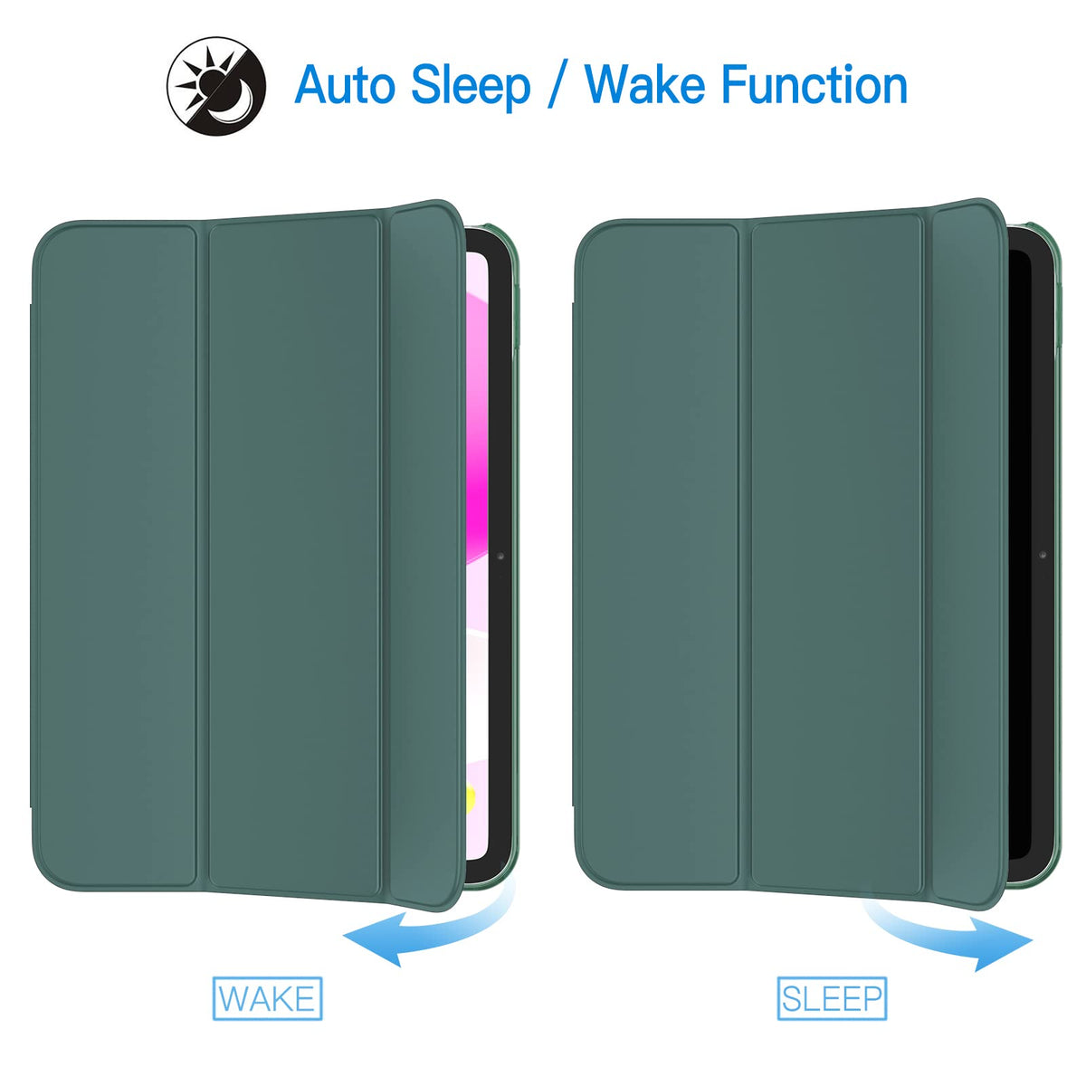 JETech Case for iPad (A16) 11th Generation 11 Inch 2025 / iPad 10th Generation 10.9 Inch 2022, Slim Smart Cover with Hard PC Translucent Back, Supports Touch ID, Auto Wake/Sleep (Navy Blue)