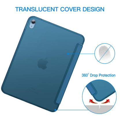 JETech Case for iPad (A16) 11th Generation 11 Inch 2025 / iPad 10th Generation 10.9 Inch 2022, Slim Smart Cover with Hard PC Translucent Back, Supports Touch ID, Auto Wake/Sleep (Navy Blue)