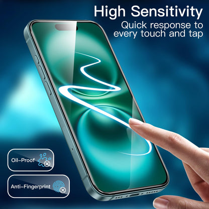 JETech Screen Protector for iPhone 15 6.1-Inch, Bubble Free, Tempered Glass Film with Easy Installation Tool, Case-Friendly, HD Clear, 2-Pack