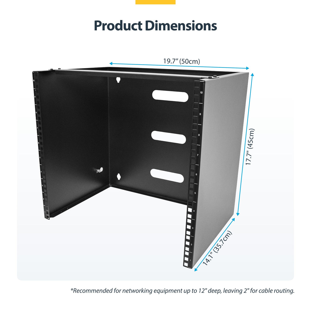 StarTech.com 6U Wall Mount Network Rack - 14 Inch Deep (Low Profile) - 19" Patch Panel Bracket for Shallow Server and IT Equipment, Network Switches - 44lbs/20kg Weight Capacity, Black (WALLMOUNT6)
