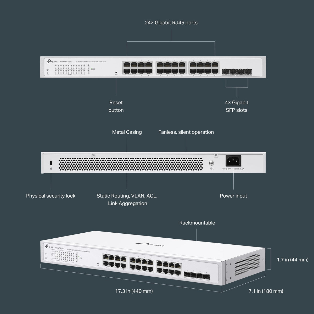 TP-Link TL-SG108S 8 Port Gigabit Ethernet Switch | Desktop/Wall-Mount | Plug & Play | Fanless | Sturdy Metal | 3 Year Manufacturer Warranty | 802.1p/DSCP QoS & IGMP Snooping | Compact Design