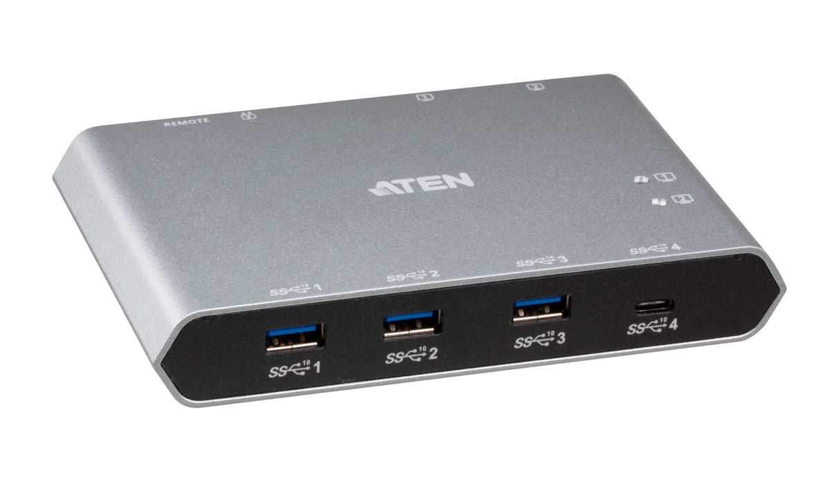 ATEN 2-Port USB-C Gen 2 Sharing Switch with Power Pass-Through | UK Version US3342