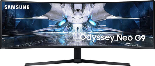 SAMSUNG 49" Odyssey Neo G9 Series G95NA 4K UHD Curved Gaming Monitor, 240Hz, 1ms, Mini LED Display, G-Sync and FreeSync Premium Pro, LS49AG952NNXZA, White & Black