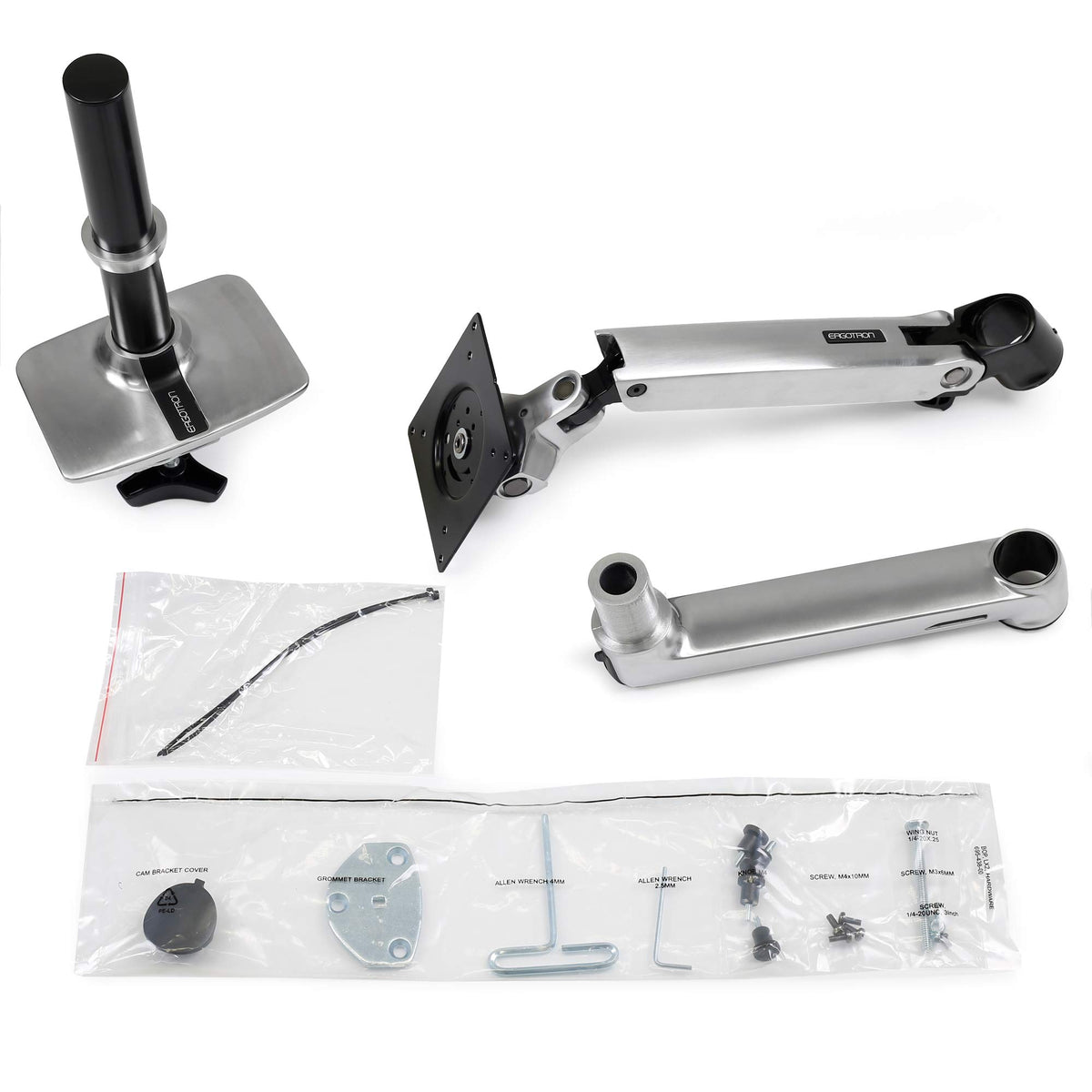 Ergotron – LX Monitor Arm, Single Monitor Desk Mount – fits Flat Curved Ultrawide Computer Monitors up to 34 Inches, 7 to 25 lbs, VESA 75x75mm or 100x100mm – Polished Aluminum