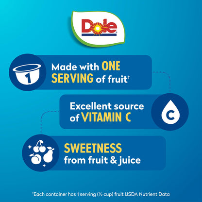 Dole Fruit Bowls No Sugar Added Snacks, Cherry Mixed Fruit 4oz 24 Cups, Gluten & Dairy Free, Bulk Lunch Snacks for Kids & Adults