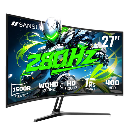 SANSUI 34-Inch Curved Gaming Monitor UWQHD 3440 x 1440P Up to 200Hz 165Hz Curved 1500R - PIP/PBP, OD 1ms, HDR, 300nits, sRGB 130%, DCI-P3 97%,AI Crosshair,HDMI2.1x2,DP1.4(Cable Included)