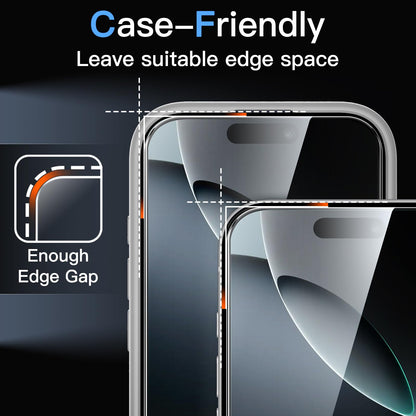 JETech Screen Protector for iPhone 15 6.1-Inch, Bubble Free, Tempered Glass Film with Easy Installation Tool, Case-Friendly, HD Clear, 2-Pack
