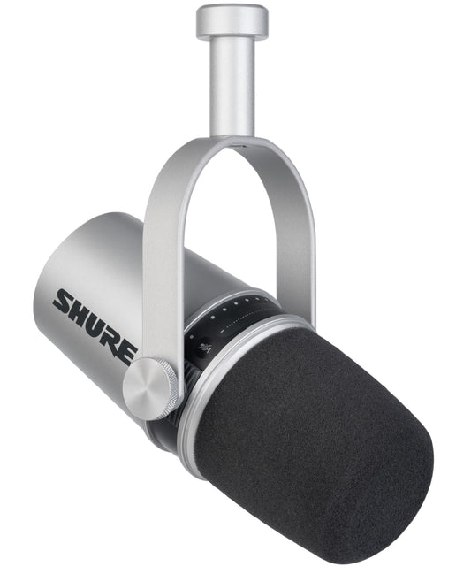 Shure MV7 USB Podcast Microphone for Podcasting, Recording, Live Streaming & Gaming, Built-in Headphone Output, All Metal USB/XLR Dynamic Mic, Voice-Isolating Technology, TeamSpeak Certified - Black