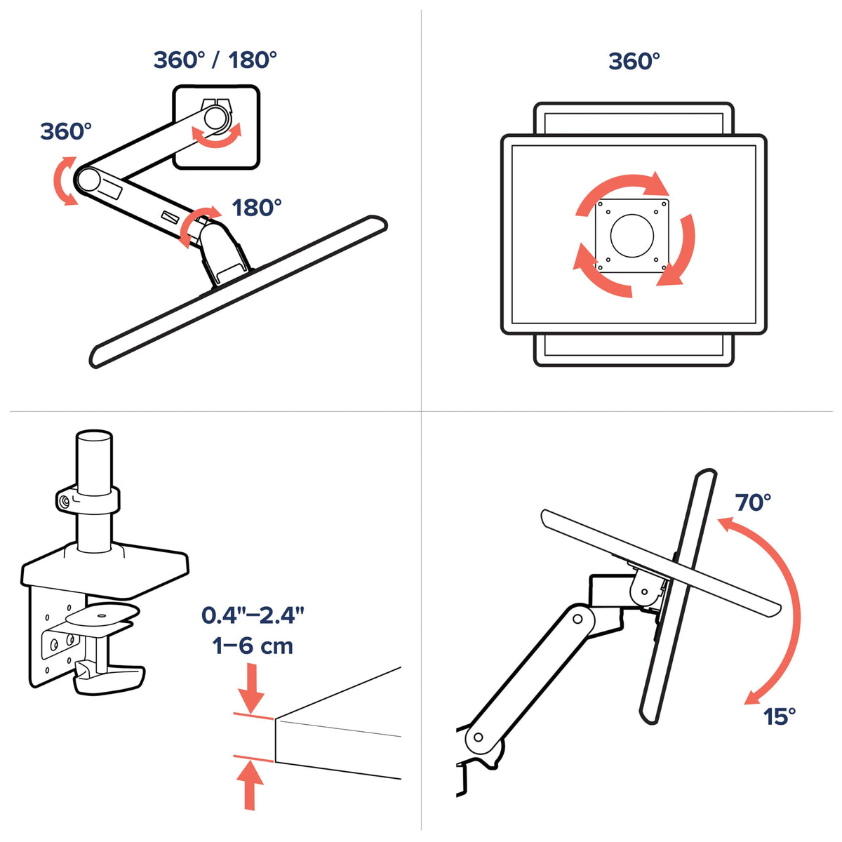 Ergotron – LX Monitor Arm, Single Monitor Desk Mount – fits Flat Curved Ultrawide Computer Monitors up to 34 Inches, 7 to 25 lbs, VESA 75x75mm or 100x100mm – Polished Aluminum
