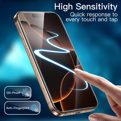 JETech Screen Protector for iPhone 15 6.1-Inch, Bubble Free, Tempered Glass Film with Easy Installation Tool, Case-Friendly, HD Clear, 2-Pack