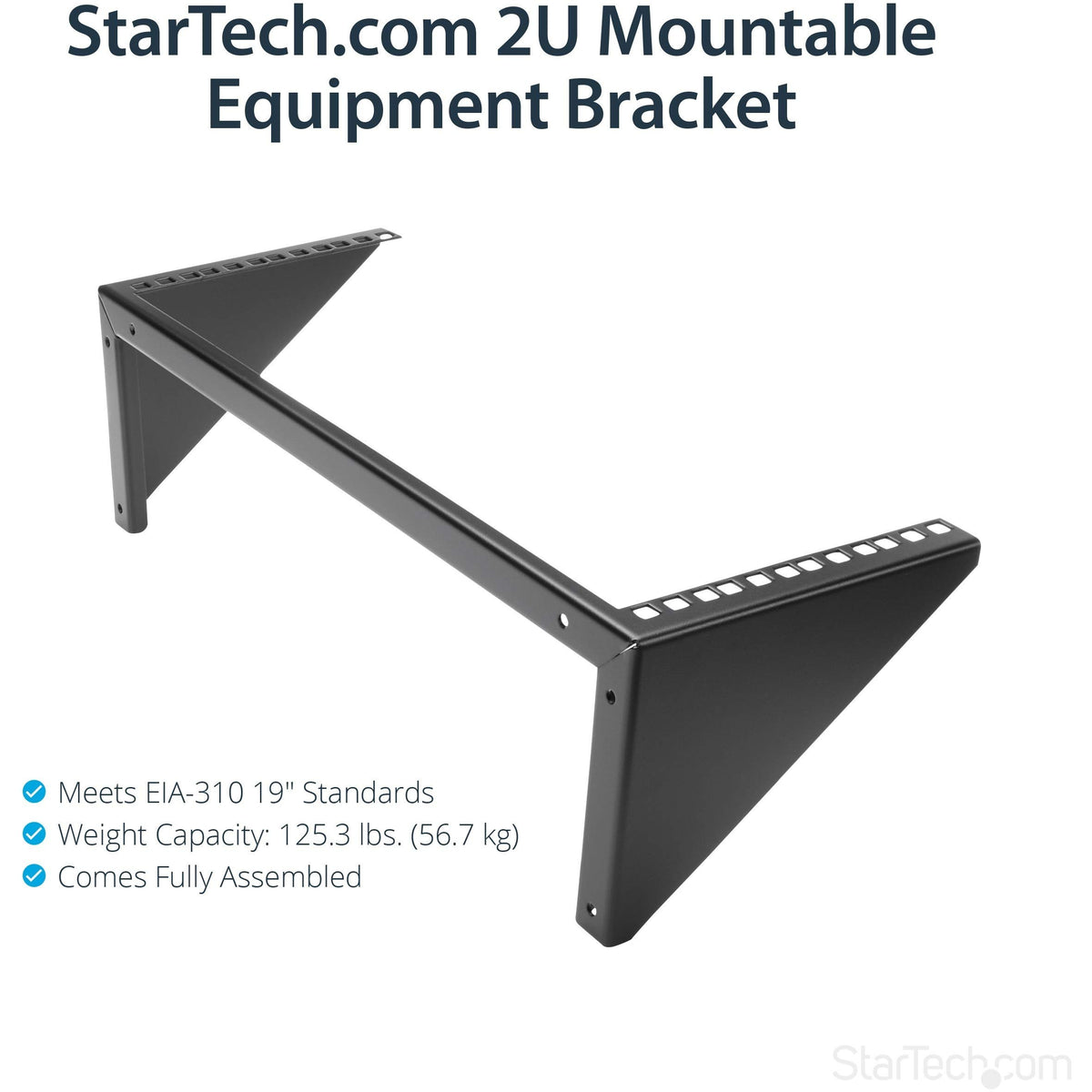 StarTech.com 2U Vertical Wall Mount Patch Panel Bracket - Steel Rack Mount Bracket w/Hardware for 19" Network, Server and Data Equipment , TAA (RK219WALLV)