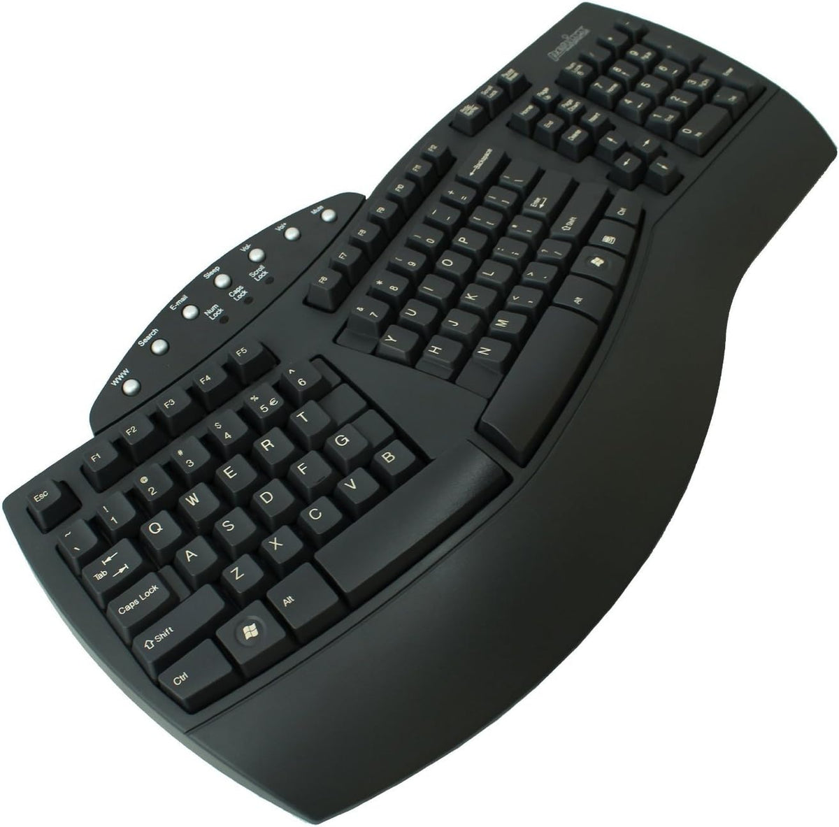 Fellowes Microban Split Design Wired Keyboard, Dark Gray - FEL9891503