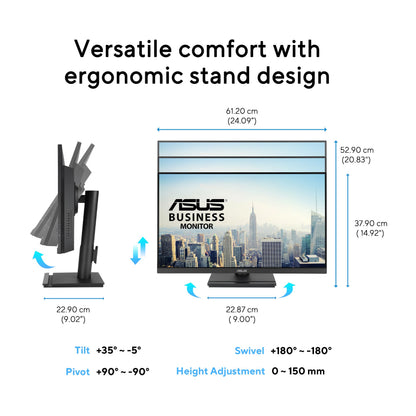 ASUS 27 Inch Desktop Monitor - Full HD (1920 x 1080), IPS, 75Hz, Adaptive-Sync, HDMI, D-Sub, Frameless - VA27EHE