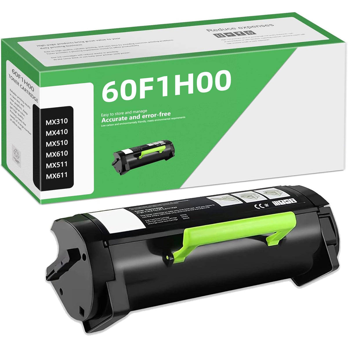 60F1H00 High Yield Black Toner Cartridge 2Pack Compatible 601H Toner Replacement for Lexmark 601H 60F1H00 Toner Cartridge wtith MX310 MX410 MX510 MX511 MX610 MX611 Printer [10,500 Pages/Pack]