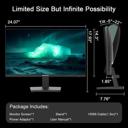 SANSUI 34-Inch Curved Gaming Monitor UWQHD 3440 x 1440P Up to 200Hz 165Hz Curved 1500R - PIP/PBP, OD 1ms, HDR, 300nits, sRGB 130%, DCI-P3 97%,AI Crosshair,HDMI2.1x2,DP1.4(Cable Included)