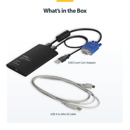StarTech.com Portable Laptop Crash Cart Adapter, USB/VGA Analogue KVM Console, File Transfer & Video Capture, Windows/Linux/MacOS, TAA