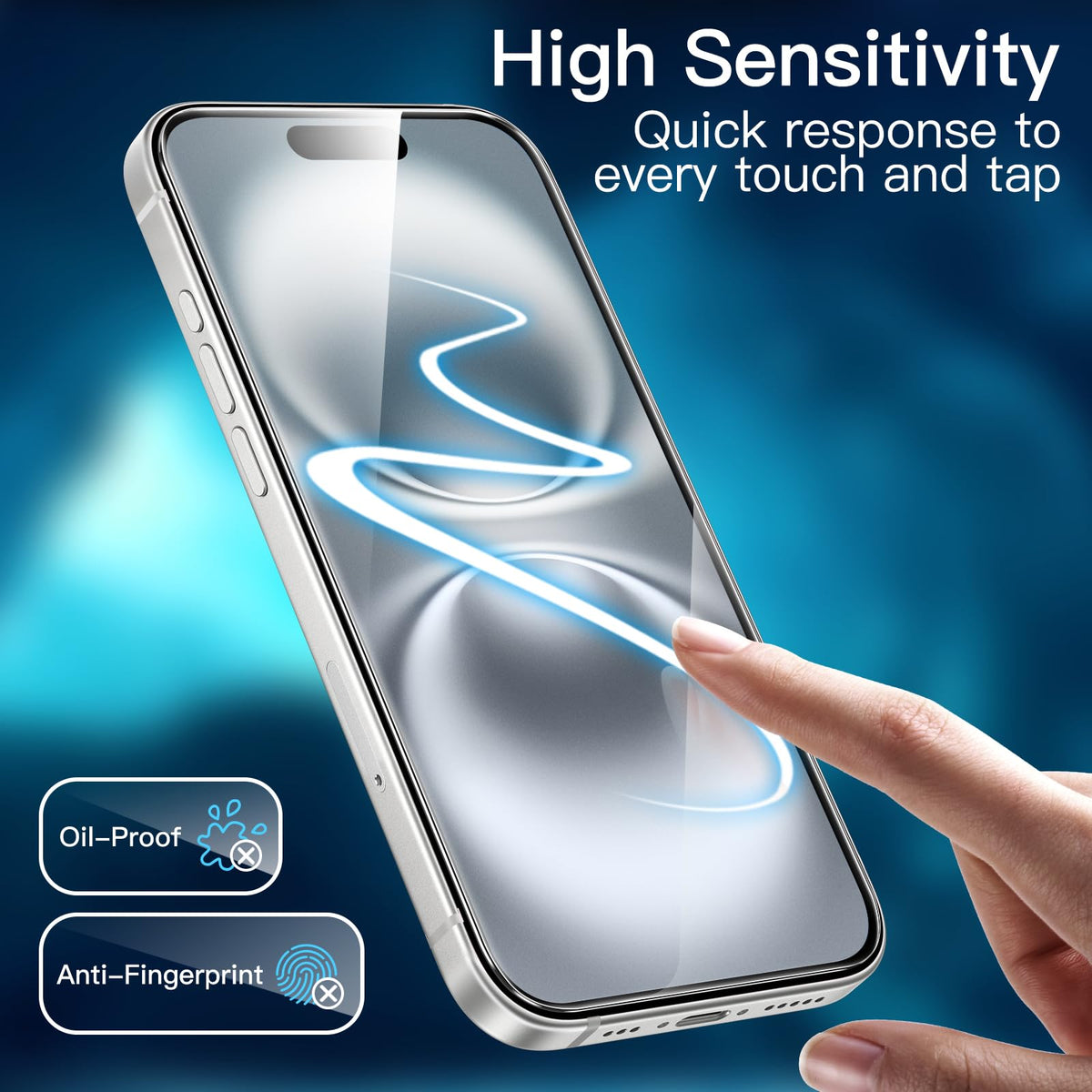 JETech Screen Protector for iPhone 15 6.1-Inch, Bubble Free, Tempered Glass Film with Easy Installation Tool, Case-Friendly, HD Clear, 2-Pack