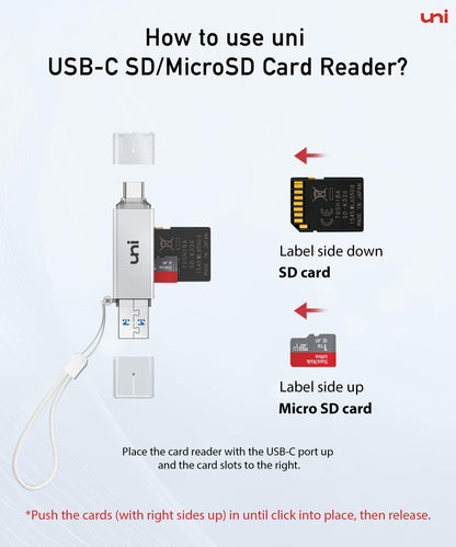 uni SD Card Reader,High Speed USB C to Micro SD Memory Card Adapter USB 3.0