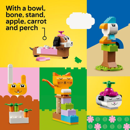 LEGO Classic Creative Pets, Building Brick Animals Toy, Kids Build a Dog, Cat, Rabbit, Hamster and Bird, Gift for Animal-Loving Boys and Girls Aged 5 and Up, Great Build Together Toy, 11034