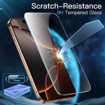 JETech Screen Protector for iPhone 15 6.1-Inch, Bubble Free, Tempered Glass Film with Easy Installation Tool, Case-Friendly, HD Clear, 2-Pack