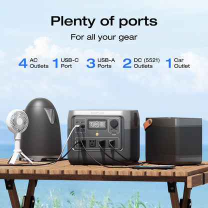 EF ECOFLOW Portable Power Station RIVER 2 Pro, 768Wh LiFePO4 Battery, 70 Min Fast Charging, 4X800W (X-Boost 1600W) AC Outlets, Solar Generator for Outdoor Camping/RVs/Home Use Black