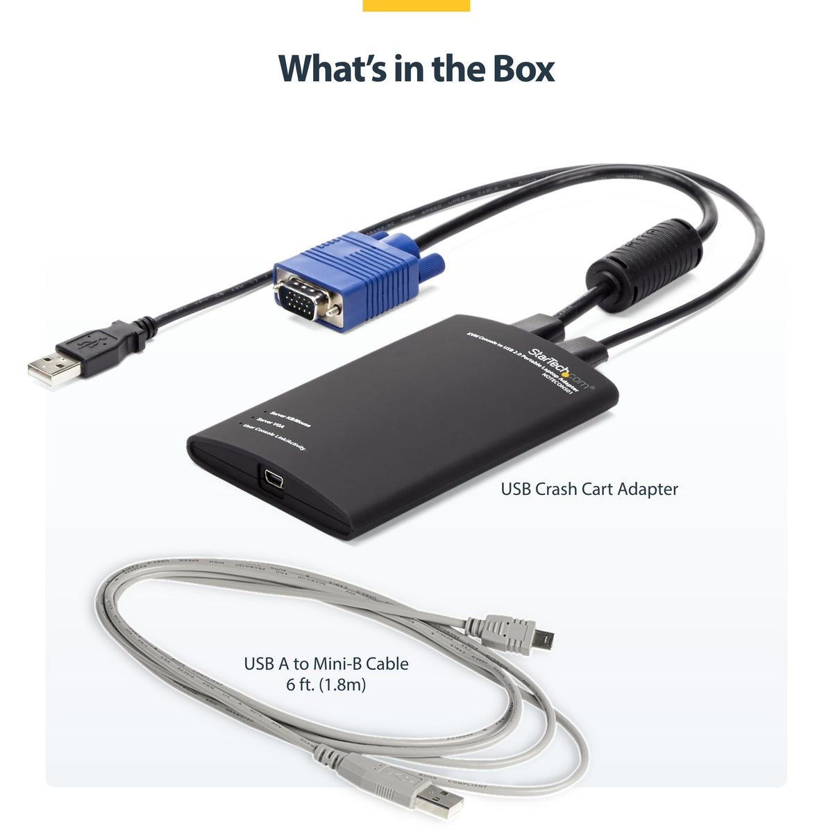 StarTech.com Portable Laptop Crash Cart Adapter, USB/VGA Analogue KVM Console, File Transfer & Video Capture, Windows/Linux/MacOS, TAA