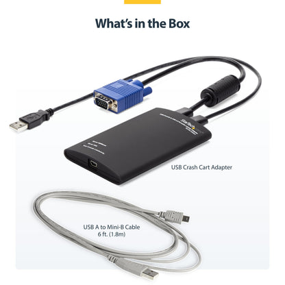 StarTech.com Portable Laptop Crash Cart Adapter, USB/VGA Analogue KVM Console, File Transfer & Video Capture, Windows/Linux/MacOS, TAA